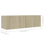 TV Cabinets 3 pcs Sonoma Oak Engineered Wood - Bargainia.com - 