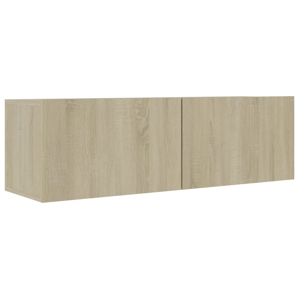 TV Cabinets 3 pcs Sonoma Oak Engineered Wood - Bargainia.com - 