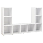 TV Cabinets 3 pcs White 107x35x37 cm Engineered Wood - Bargainia.com - 