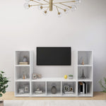 TV Cabinets 3 pcs White 107x35x37 cm Engineered Wood - Bargainia.com - 