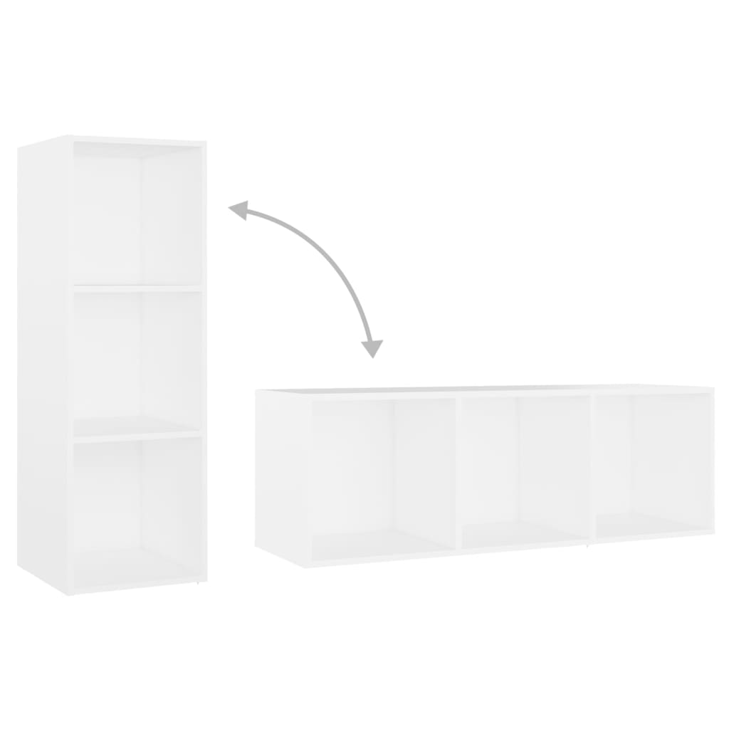 TV Cabinets 3 pcs White 107x35x37 cm Engineered Wood - Bargainia.com - 