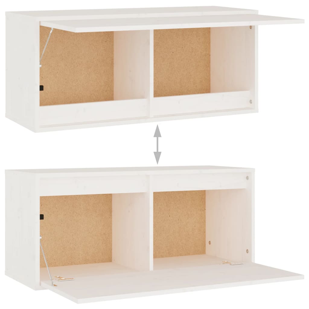 TV Cabinets 3 pcs White Solid Wood Pine - Bargainia.com - 