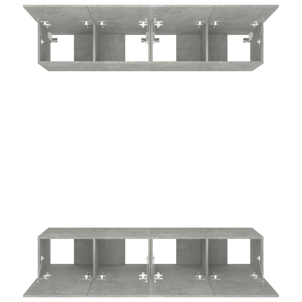 TV Cabinets 4 pcs Concrete Grey 80x30x30 cm Engineered Wood - Bargainia.com - 