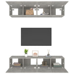 TV Cabinets 4 pcs Concrete Grey 80x30x30 cm Engineered Wood - Bargainia.com - 