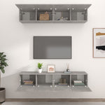 TV Cabinets 4 pcs Concrete Grey 80x30x30 cm Engineered Wood - Bargainia.com - 