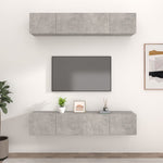 TV Cabinets 4 pcs Concrete Grey 80x30x30 cm Engineered Wood - Bargainia.com - 