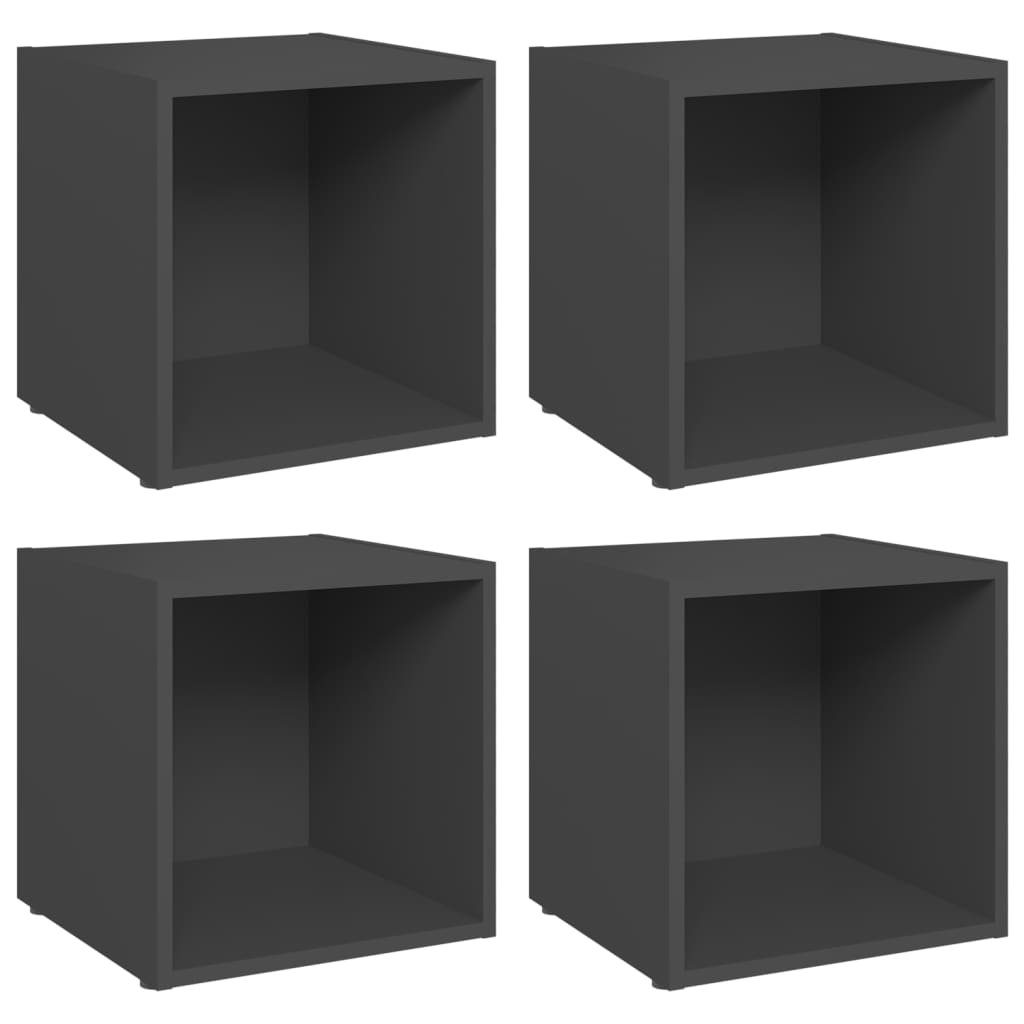 TV Cabinets 4 pcs Grey 37x35x37 cm Engineered Wood - Bargainia.com - 