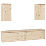 TV Cabinets 4 pcs Solid Wood Pine - Bargainia.com - 