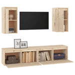 TV Cabinets 4 pcs Solid Wood Pine - Bargainia.com - 