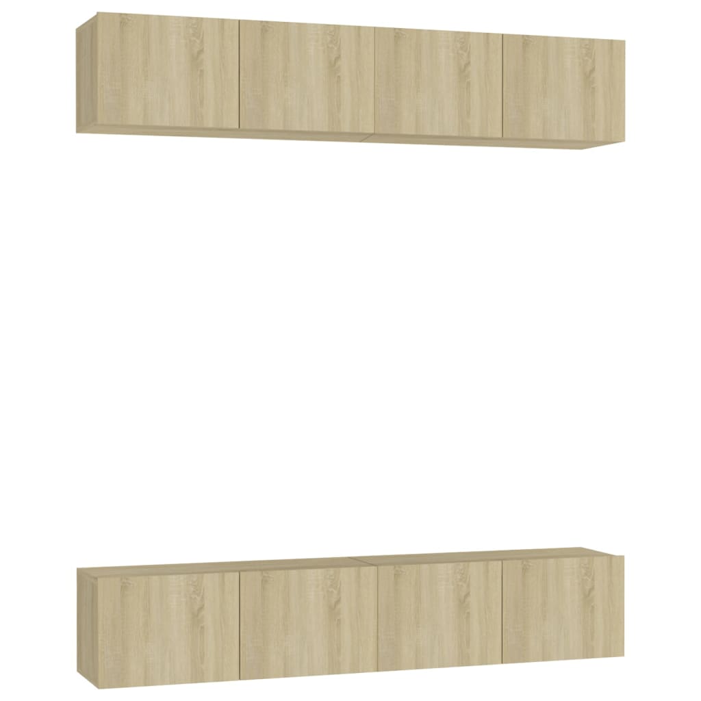 TV Cabinets 4 pcs Sonoma Oak 80x30x30 cm Engineered Wood - Bargainia.com - 