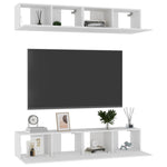 TV Cabinets 4 pcs White 80x30x30 cm Engineered Wood - Bargainia.com - 