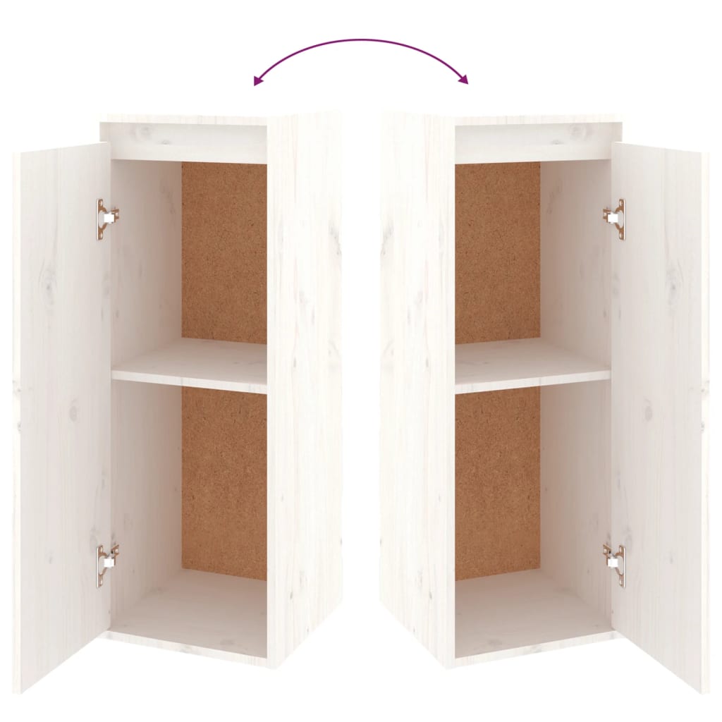 TV Cabinets 4 pcs White Solid Wood Pine - Bargainia.com - 