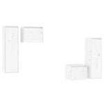 TV Cabinets 4 pcs White Solid Wood Pine - Bargainia.com - 