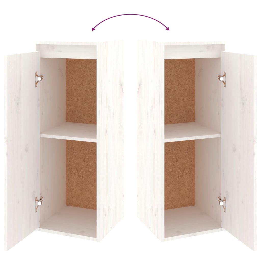 TV Cabinets 5 pcs White Solid Wood Pine - Bargainia.com - 