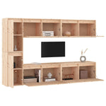 TV Cabinets 6 pcs Solid Wood Pine - Bargainia.com - 