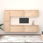 TV Cabinets 6 pcs Solid Wood Pine - Bargainia.com - 