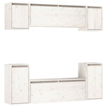 TV Cabinets 6 pcs White Solid Wood Pine - Bargainia.com - 