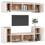 TV Cabinets 6 pcs White Solid Wood Pine - Bargainia.com - 