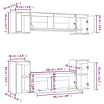 TV Cabinets 6 pcs White Solid Wood Pine - Bargainia.com - 