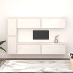 TV Cabinets 6 pcs White Solid Wood Pine - Bargainia.com - 