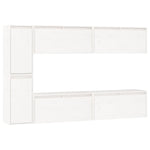 TV Cabinets 6 pcs White Solid Wood Pine - Bargainia.com - 