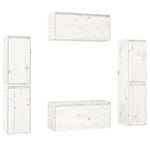 TV Cabinets 6 pcs White Solid Wood Pine - Bargainia.com - 