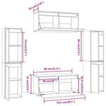 TV Cabinets 6 pcs White Solid Wood Pine - Bargainia.com - 