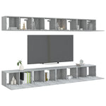 TV Cabinets 8 pcs Grey Sonoma 60x30x30 cm Engineered Wood - Bargainia.com - 