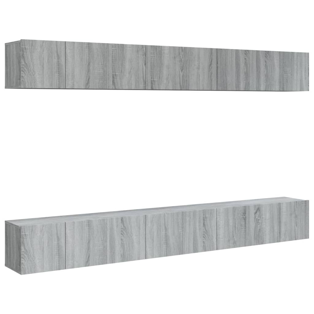 TV Cabinets 8 pcs Grey Sonoma 60x30x30 cm Engineered Wood - Bargainia.com - 