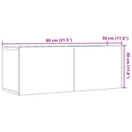 TV Cabinets Wall - mounted 2 pcs Artisian Oak 80x30x30 cm - Bargainia.com - 