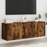 TV Cabinets Wall - mounted 2 pcs Smoked Oak 60x30x41 cm - Bargainia.com - 