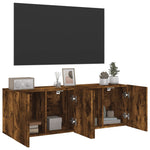 TV Cabinets Wall - mounted 2 pcs Smoked Oak 60x30x41 cm - Bargainia.com - 