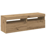 TV Cabinets with LED Lights 2 pcs Artisan Oak Engineered Wood - Bargainia.com - 