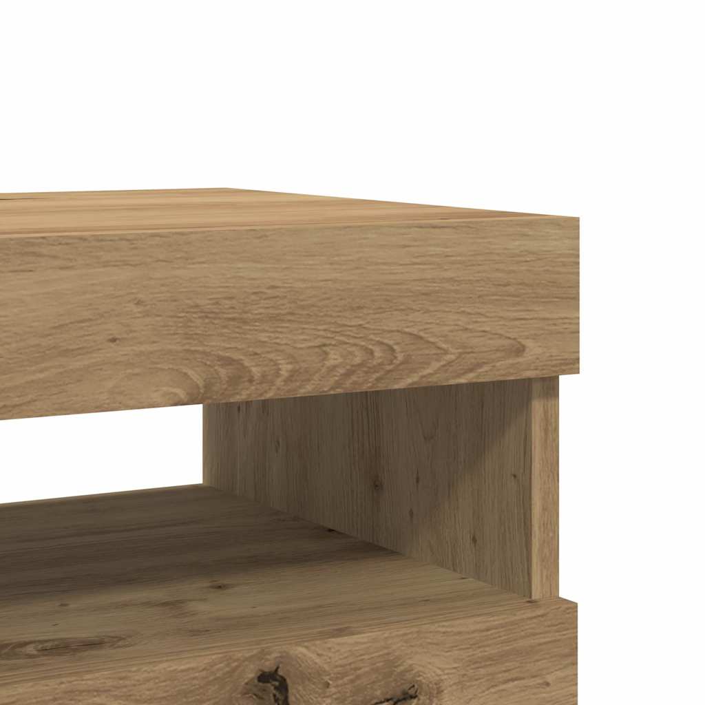 TV Cabinets with LED Lights 2 pcs Artisan Oak Engineered Wood - Bargainia.com - 