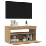 TV Cabinets with LED Lights 2 pcs Artisan Oak Engineered Wood - Bargainia.com - 