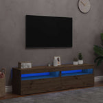 TV Cabinets with LED Lights 2 pcs Artisan Oak Engineered Wood - Bargainia.com - 
