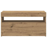 TV Cabinets with LED Lights 2 pcs Artisan Oak Engineered Wood - Bargainia.com - 