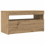 TV Cabinets with LED Lights 2 pcs Artisan Oak Engineered Wood - Bargainia.com - 