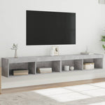 TV Cabinets with LED Lights 2 pcs Concrete Grey 100x30x30 cm - Bargainia.com - 