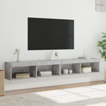 TV Cabinets with LED Lights 2 pcs Concrete Grey 100x30x30 cm - Bargainia.com - 