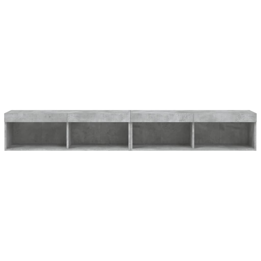 TV Cabinets with LED Lights 2 pcs Concrete Grey 100x30x30 cm - Bargainia.com - 