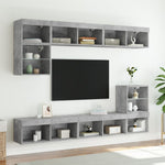 TV Cabinets with LED Lights 2 pcs Concrete Grey 80x30x30 cm - Bargainia.com - 