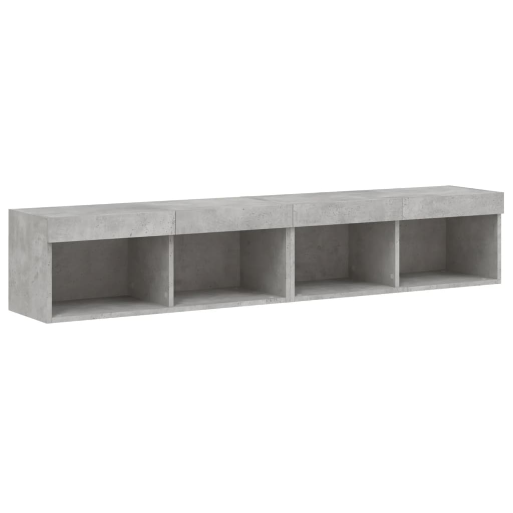TV Cabinets with LED Lights 2 pcs Concrete Grey 80x30x30 cm - Bargainia.com - 