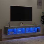 TV Cabinets with LED Lights 2 pcs Concrete Grey 80x30x30 cm - Bargainia.com - 