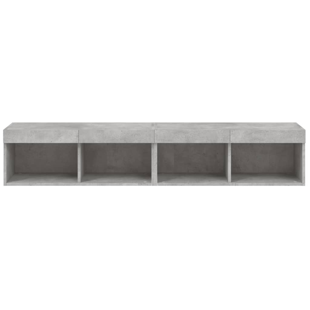 TV Cabinets with LED Lights 2 pcs Concrete Grey 80x30x30 cm - Bargainia.com - 