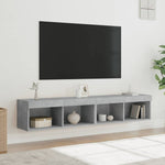 TV Cabinets with LED Lights 2 pcs Concrete Grey 80x30x30 cm - Bargainia.com - 