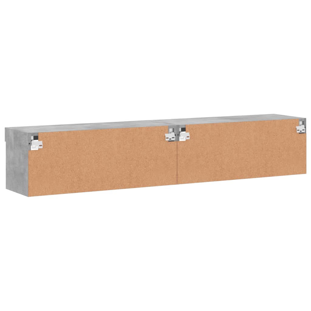 TV Cabinets with LED Lights 2 pcs Concrete Grey 80x30x30 cm - Bargainia.com - 