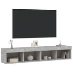 TV Cabinets with LED Lights 2 pcs Concrete Grey 80x30x30 cm - Bargainia.com - 