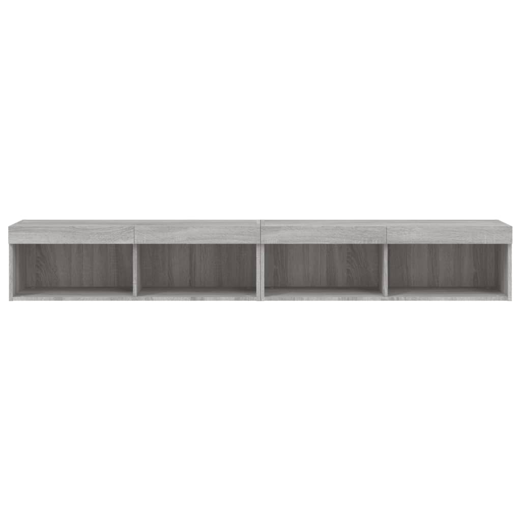 TV Cabinets with LED Lights 2 pcs Grey Sonoma 100x30x30 cm - Bargainia.com - 