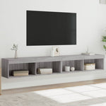 TV Cabinets with LED Lights 2 pcs Grey Sonoma 100x30x30 cm - Bargainia.com - 